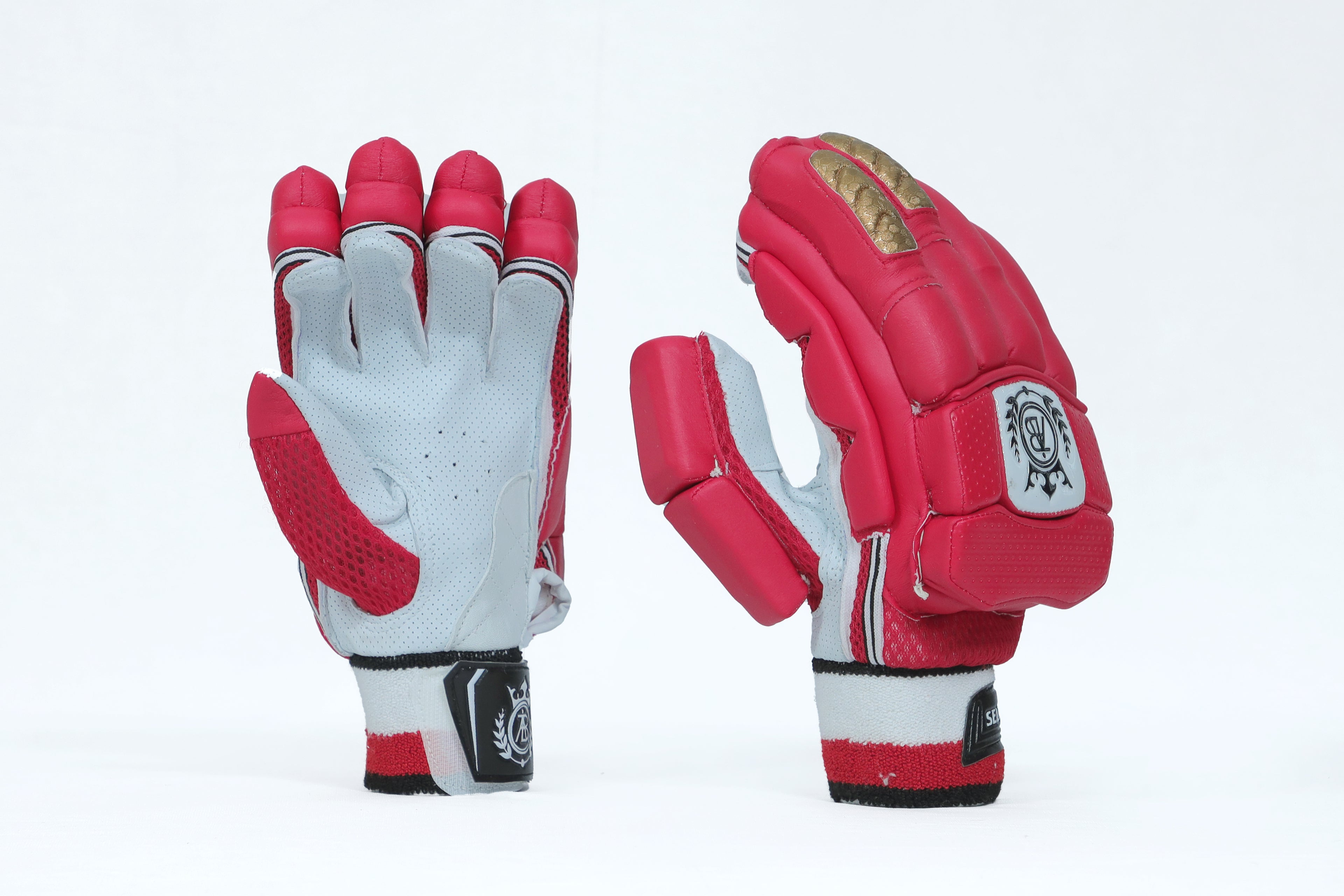 BB Test White Edition Red Color Batting Gloves