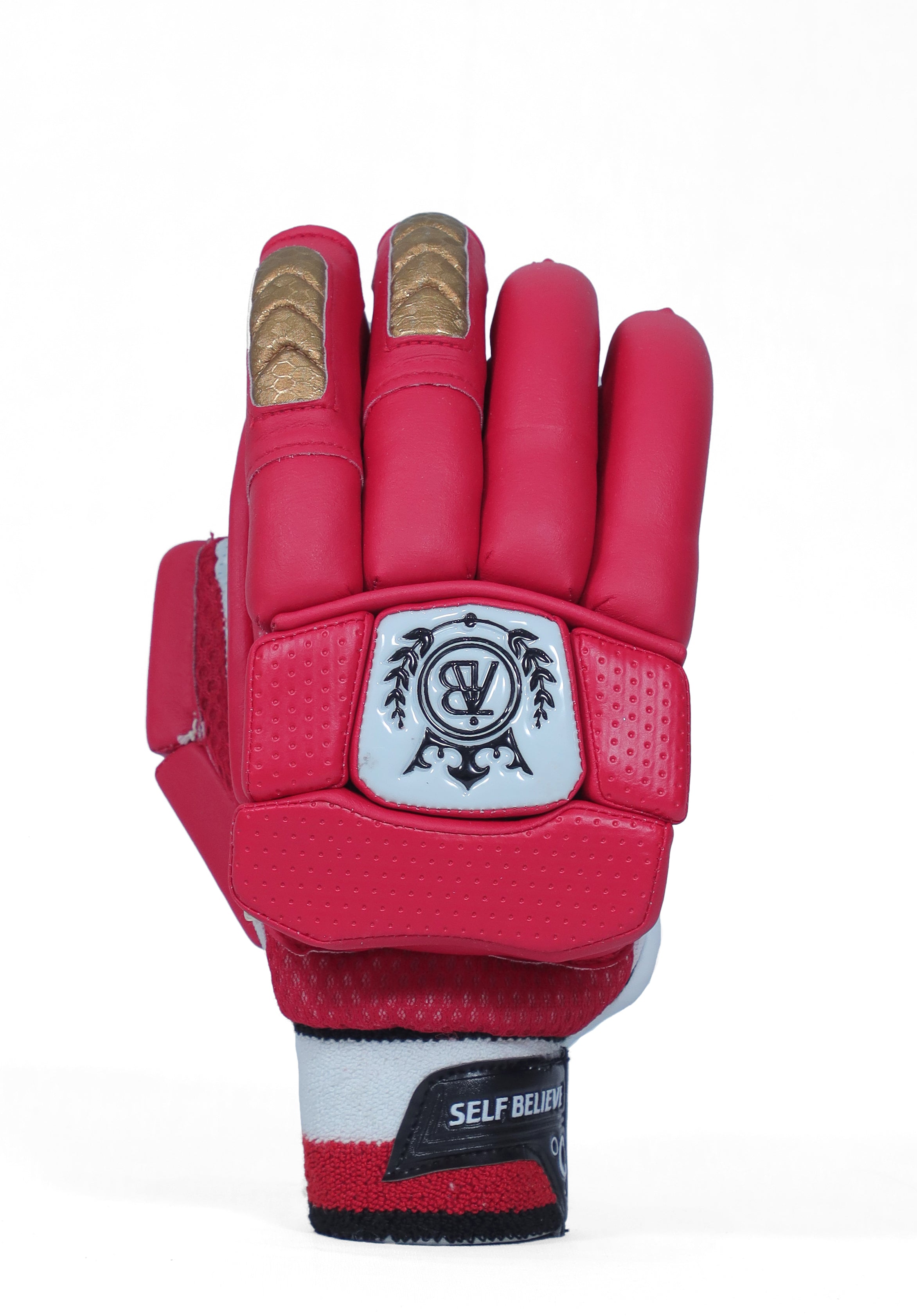 BB Test White Edition Red Color Batting Gloves