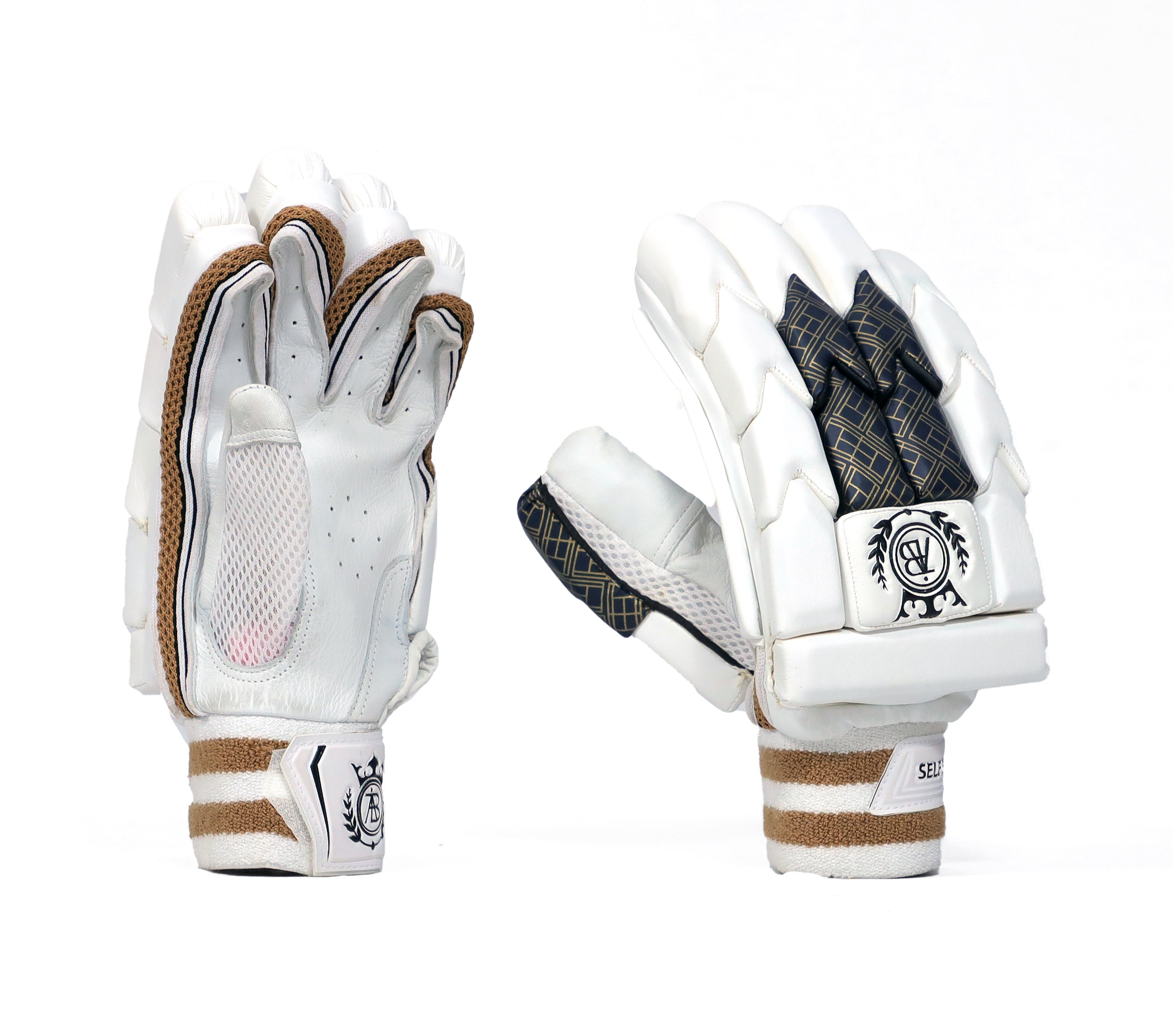 BB Limited Edition Batting Gloves Black & White (Cut-Finger)