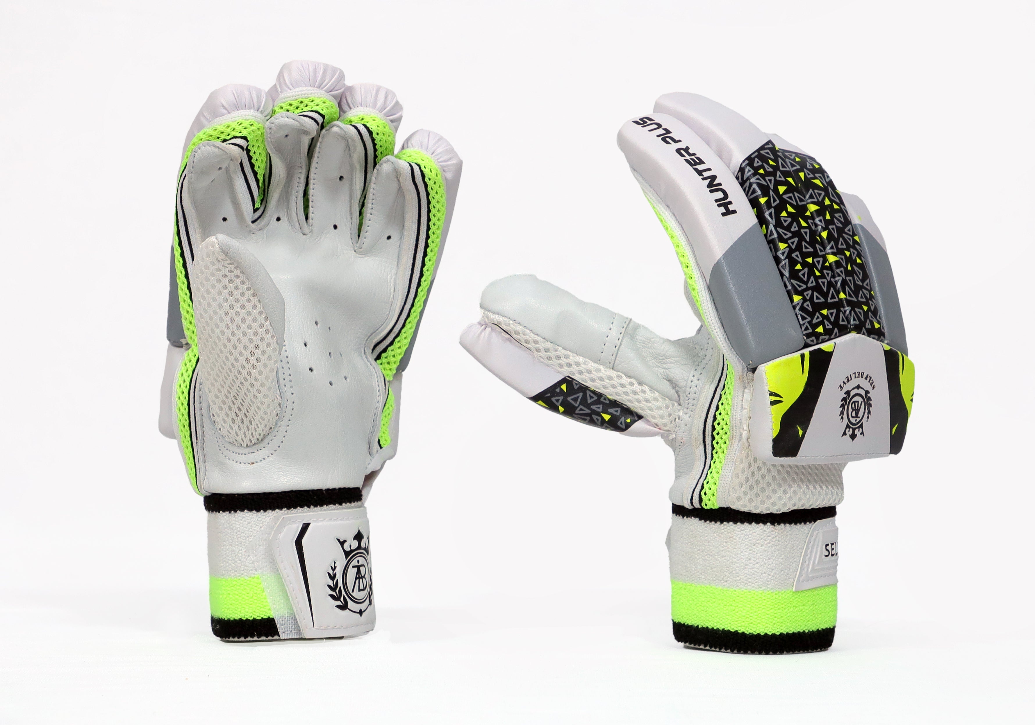 BB Combo Batting Gloves Neon & White